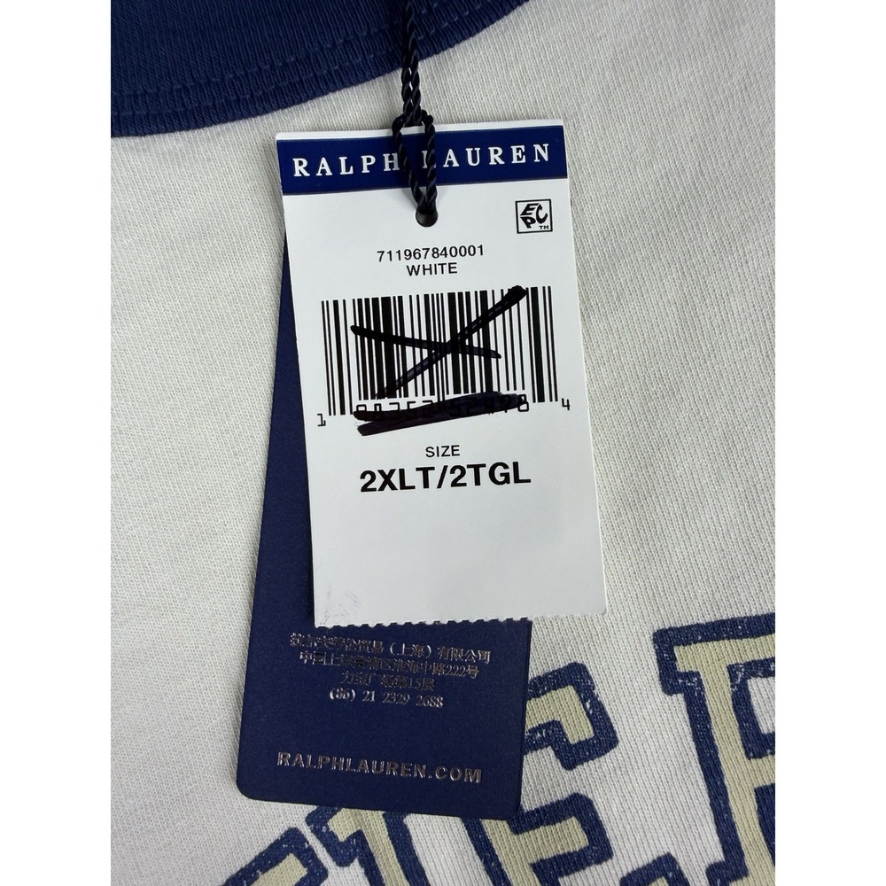 Polo Ralph Lauren Universite Crest Ringer T-Shirt White Navy Blue Men's, 2XLT - Picture 4 of 9